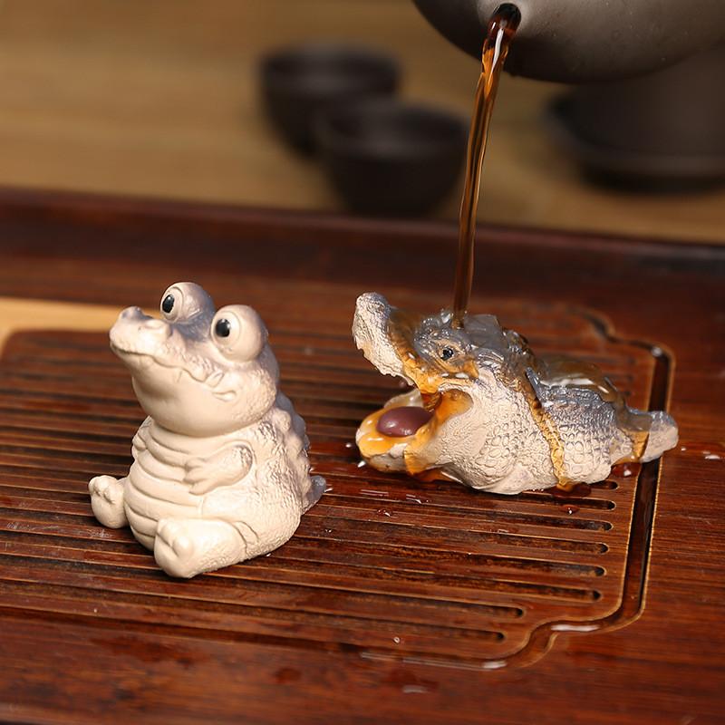 Mini Alligator Resin Tea Pet Figurine Gift For Tea Table And Decor Office