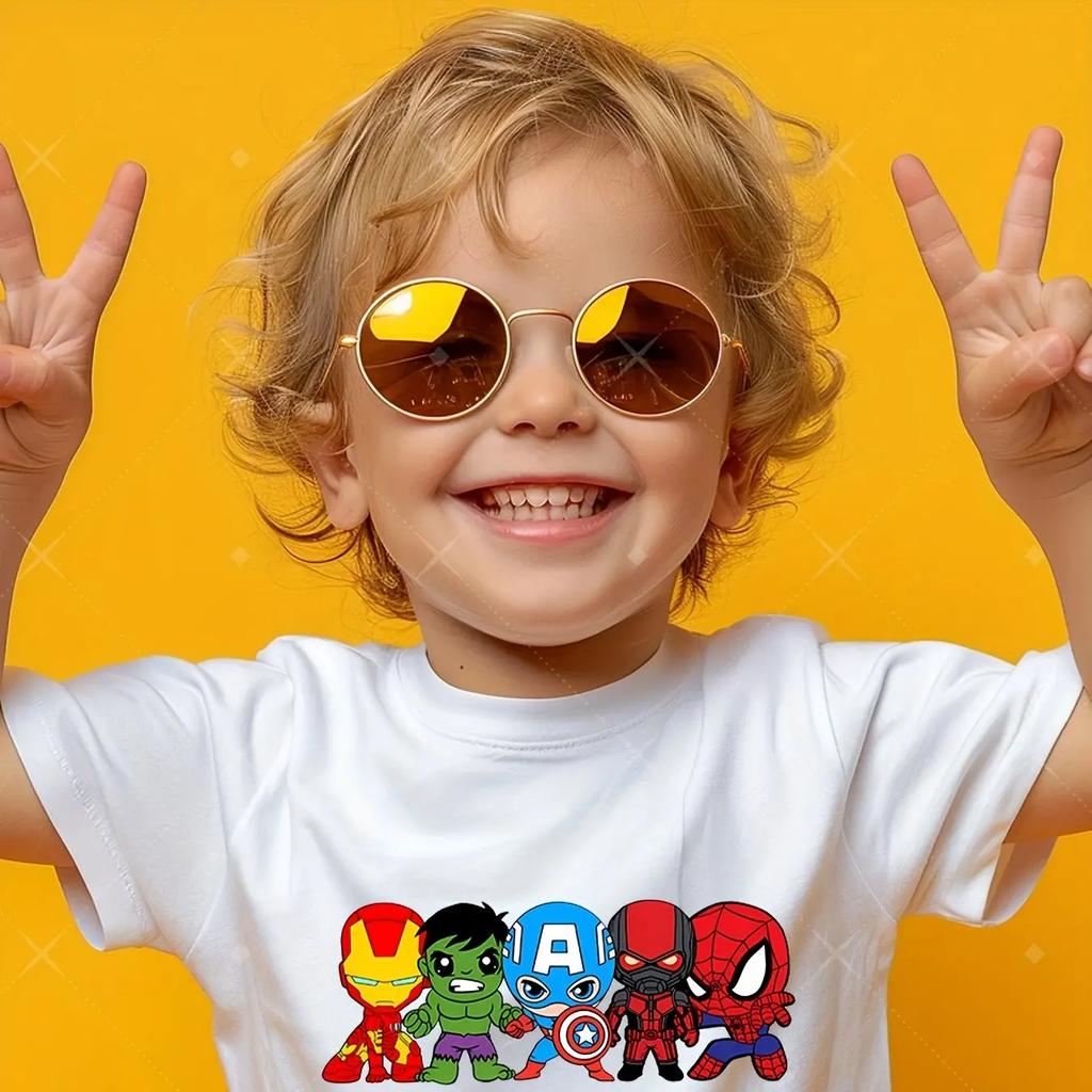 NEW Fun Marvel SpiderMan Teen TShirt Childrens Casual Fashion Pure Cotton Childrens Wear Summer 2026 Baby TShirt