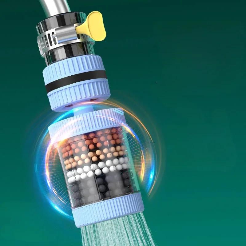 6 Layer Water Filter Tap Purifier Disconnectable 360Degree Splash-proof Rotation Universal Faucet Tap for Home Kitchen Bathroom
