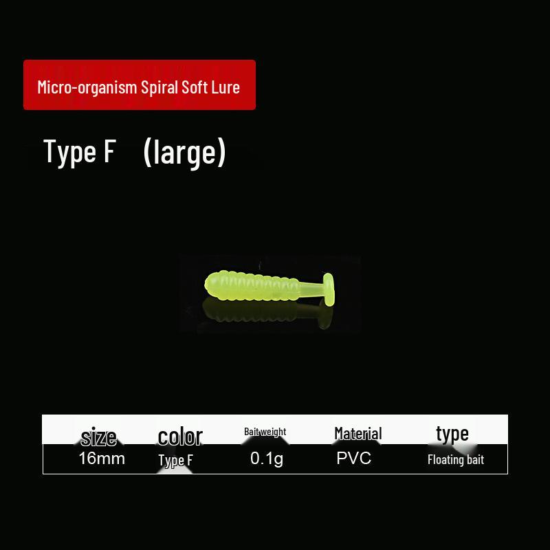 Micro Spiral Soft Lure for Sea and Fly Fishing - Floating Mini Drop Shot Bait for Outdoor Wild Fishing