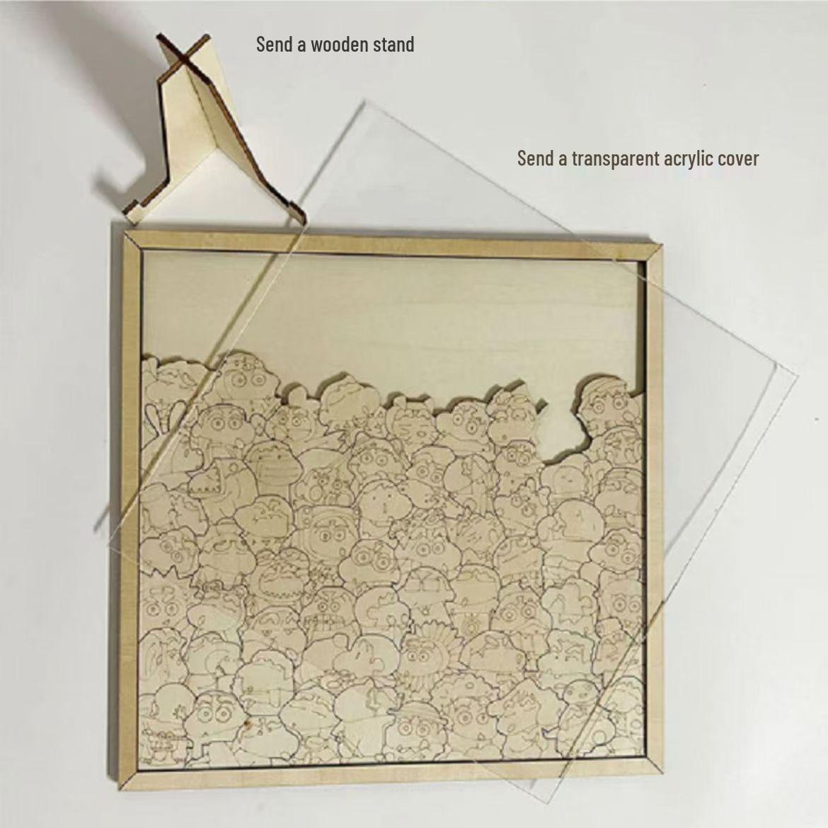 

Crayon Shin-chan Wooden Jigsaw Puzzle - High Difficulty Educational Toy for Boys, Coloring & Painting Gift.