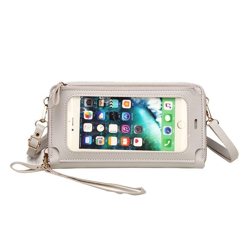 

Женская модная сумка кроссбоди с сенсорным экраном - Компактный кошелек для телефона, монет, карт и ключей 20*11*4cm серый