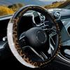 High-End Leopard-Print Leather Car Steering Wheel Cover  Interior Car Accessories