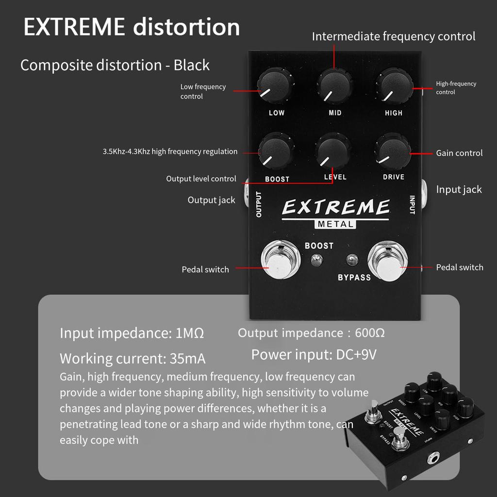 Multifuntional Electric Guitar Distortion Pedal Digital Delay Accessory Bass Effects Processor Metal Guitar Effector