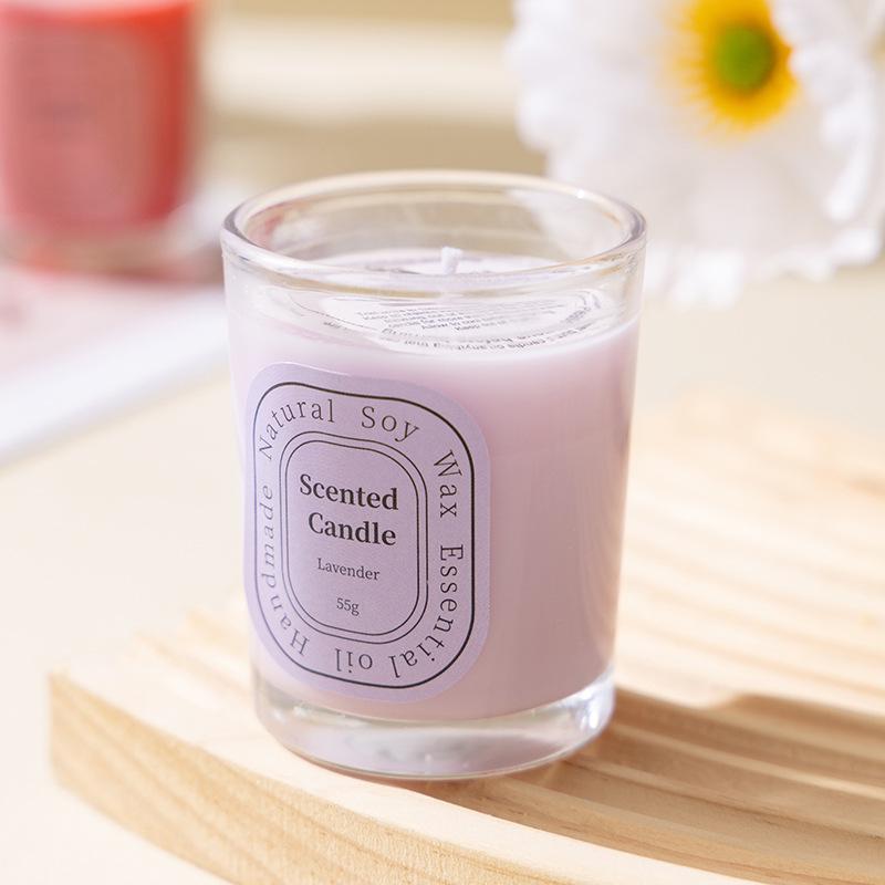 Dopamine Soy Wax Aromatherapy Candle Set - Colored Cup for Home & Bedroom лавандовый