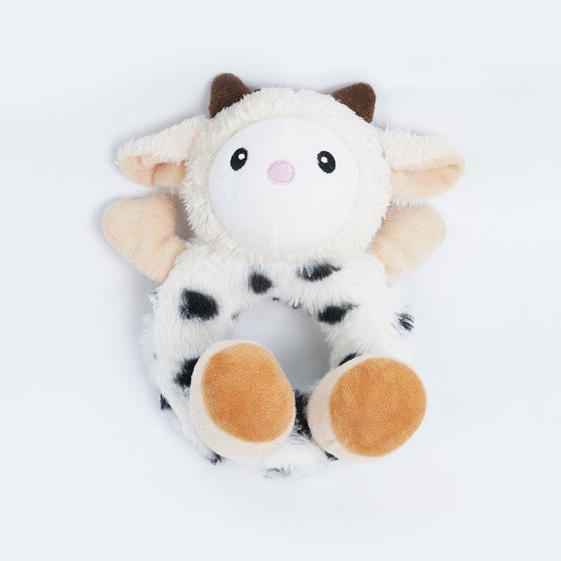 Cute Beast Circle Fun Cartoon Dog Toy for Small & Medium Dogs-Daily Self-Entertainment Noise-Making Durable Chew-Resistant Plush