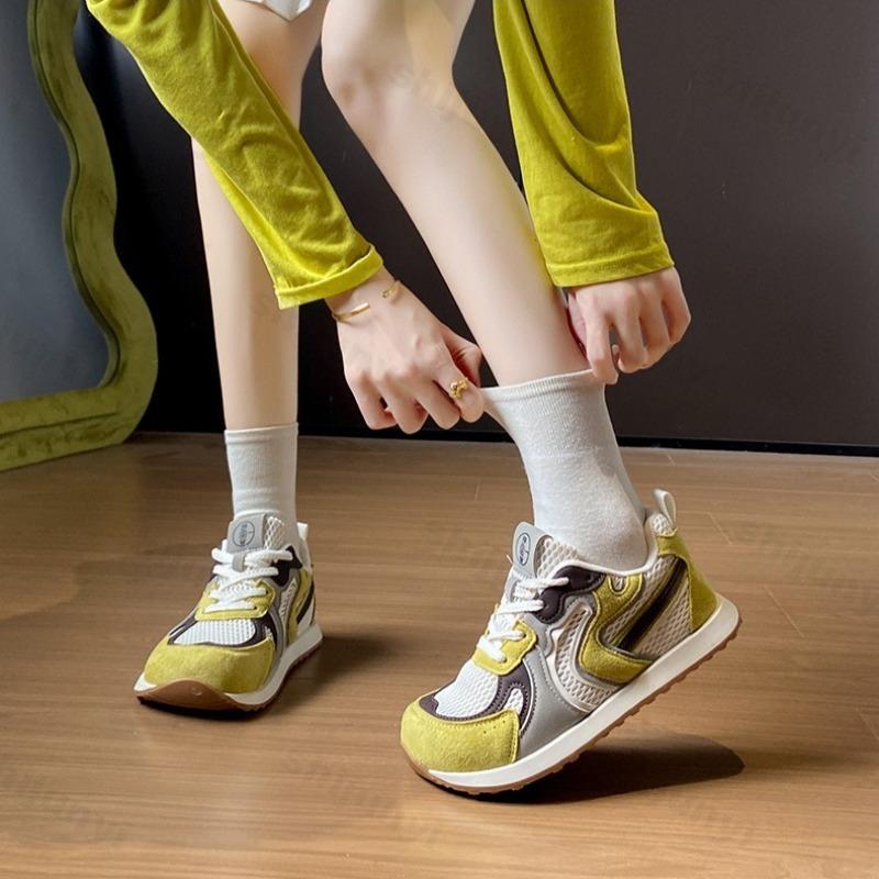 Fashion 2025 Spring New Fashion Trend Casual Sport Shoes for Women Mesh Breathable Comfortable Versatile Shallow Mouth Platform sneakers