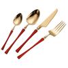 Stainless Steel Small Waist Cutlery Set: Steak Knife, Fork, Dessert Spoon, Mirror Finish.