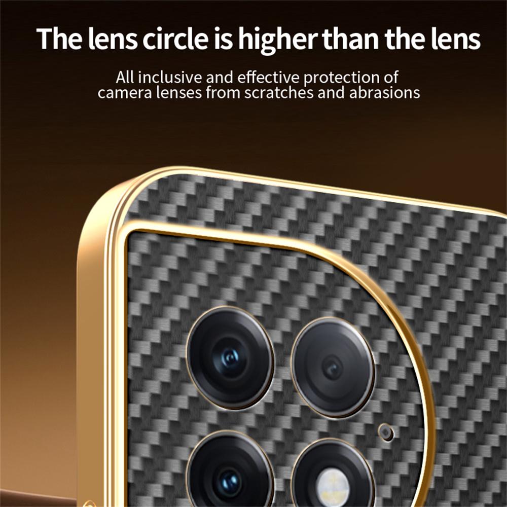 For OnePlus Ace 2 Pro 5G Phone Case Carbon Fiber Textured Electroplated TPU Back Cover