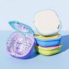 Retainer Case With Drain Basket Portable Mouth Guard Box Oral Cleaning False Teeth Denture Storage Box Teeth Aligner Braces Box