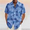 Hawaiianisches Kurzarmhemd, Palmenprint, Ideal für Sommer-Strandkleidung
