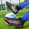 31-48unisex Football Shoes High-top Elastic Rubber Soft Bottom TF Football Shoes Men's Training Special Children Competition Training Football Shoes