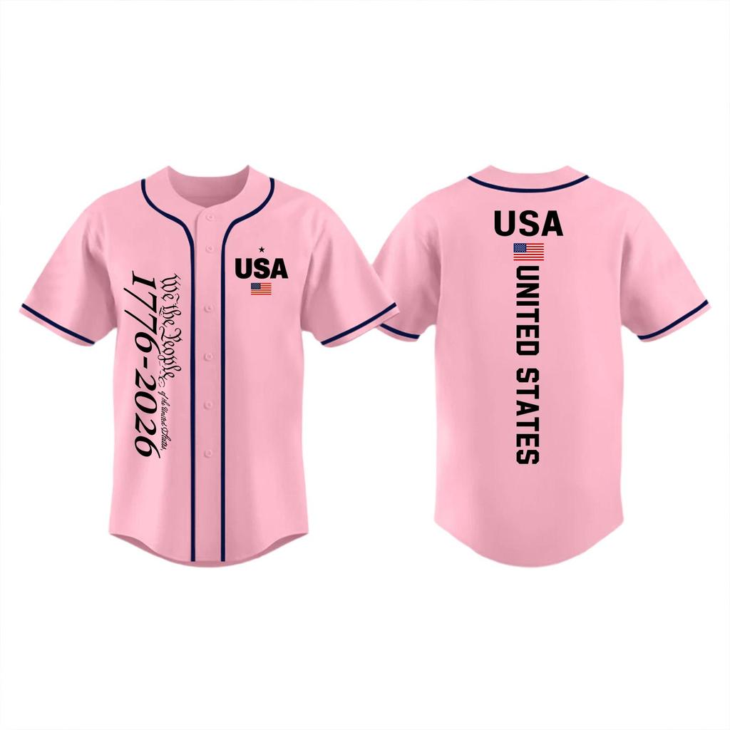 Unisex Baseball Jersey with Independence Day Print Adult Athletic Shirt Lightweight Breathable Fabric Suitable for Sports and Casual Wear