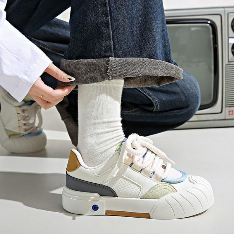 

Fashion Ladies Footwear Spring Autumn Women s Sneakers Shoes Round Toe Lace Up High on Platform Korean Offers Light Cheap Casual Cotton 40