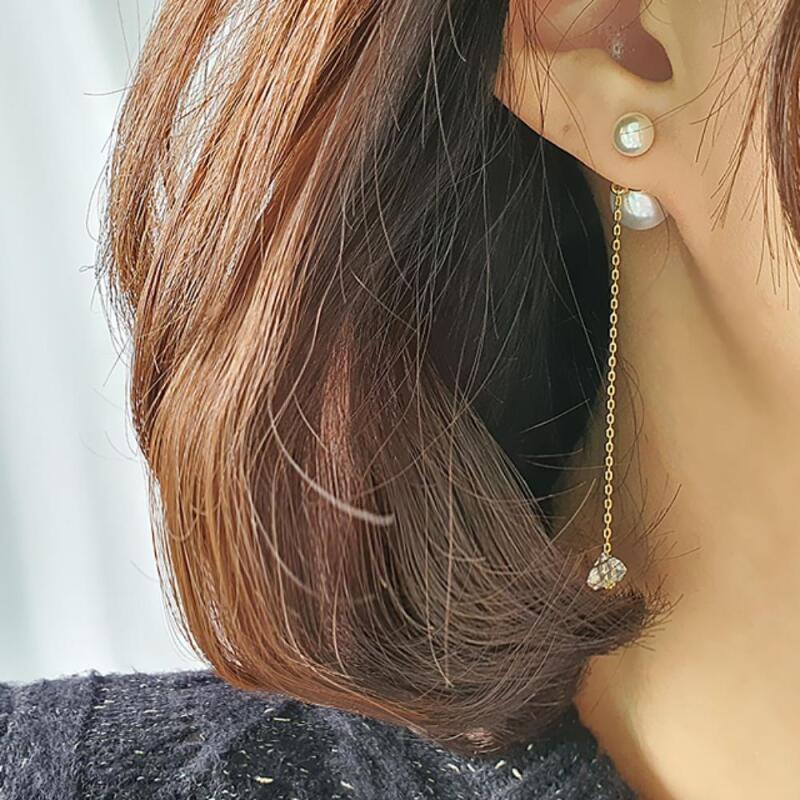 

Women s Simple Pearl Silver Gold Earrings A25943_Gold