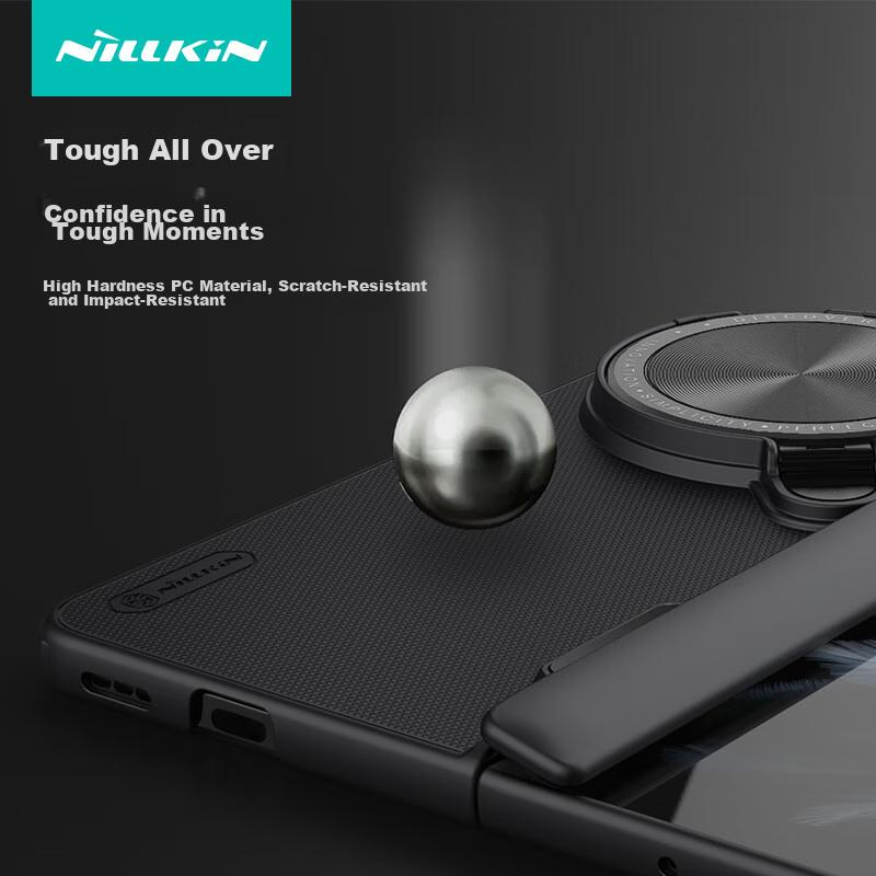 Case for OPPO Find N3/Collector's Edition, Matte Mirror Cover Stand Case, Full Protection Cover, Lens Scratch-Resistant, Slim Hard with Prop Black