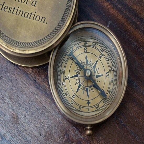 Brass Nautical Compass Engraved Compass Collectibles Steampunk Gifts for Him