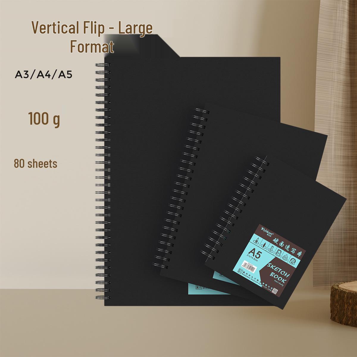 A4 Hardcover Coil Sketchbook for Art and Drawing 100g, A5, 80 sheets, portrait