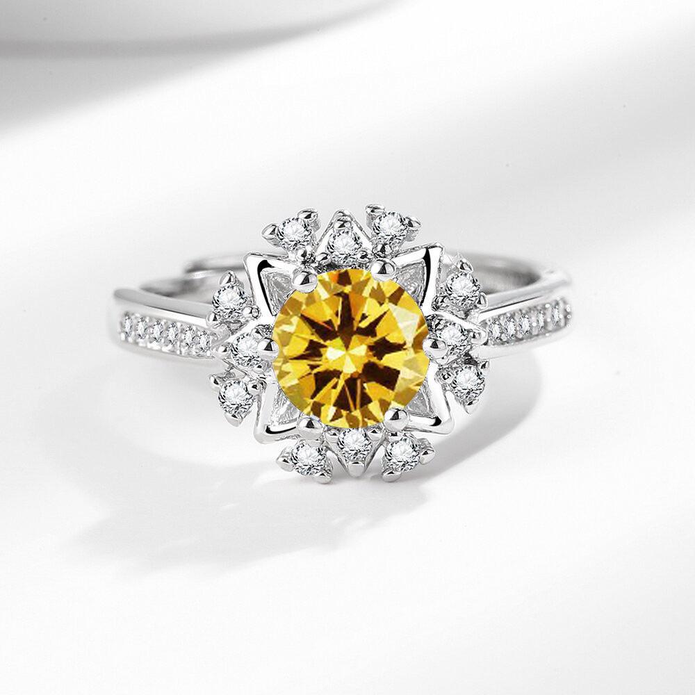 2026 European and American Jewelry Inlaid Zircon Ring Open Jewelry Women's Jewelry Trend Ring