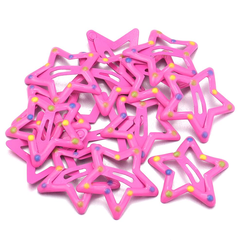 30 Stück/Los Pünktchen Stern Haarspangen Bunt Y2K BB Haarnadeln Metall Druckknopf für Schmuckherstellung Niedliche Spangen Haaraccessoires