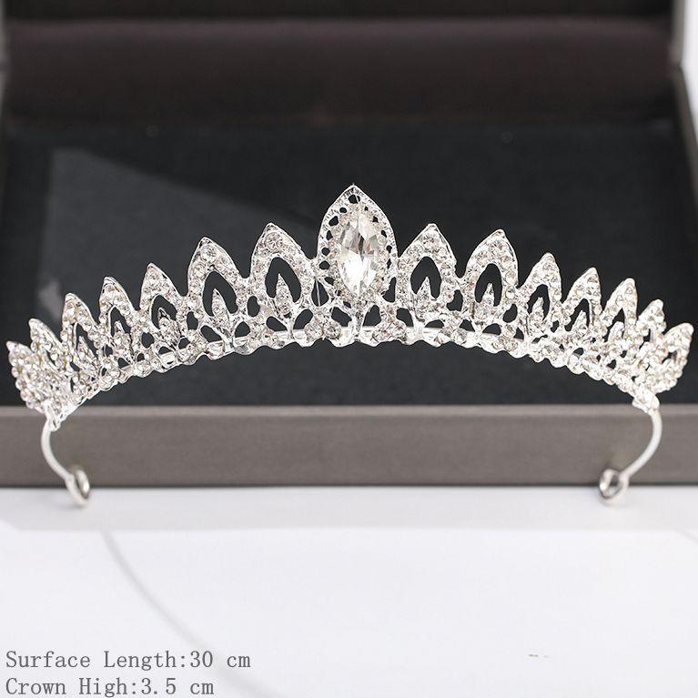 Silver Color Crown and Tiara Hair Accessories for Women Wedding Accessories Crown for Bridal Crystal Rhinestone Diadema Tiara