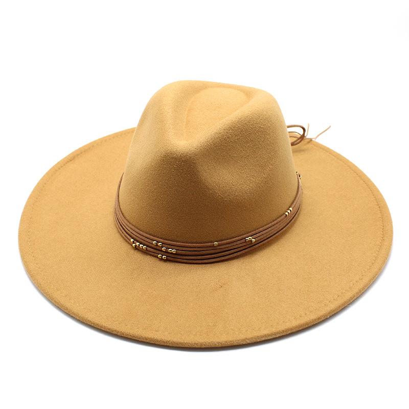 Cappello Jazz in Lana Stile Britannico per Uomo e Donna Cappello a Tesa Larga Cappello Classico in Lana Tesa 9,5 Cm