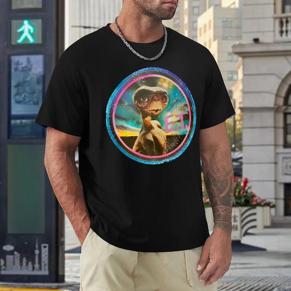 E.T. Iron Transfer 80’s Tee Essential T-shirt Harajuku Motion Tees Creative Fitness Funny Vintag Eur Size