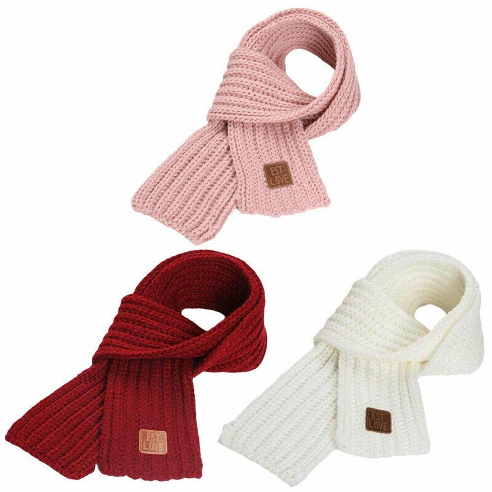 Cachecol Infantil Meninos Meninas Bebê Inverno Quente Cachecol Feminino Xale Tricô Cachecol Infantil Gola de Pescoço Manter Aquecido Acessórios Barato Pai