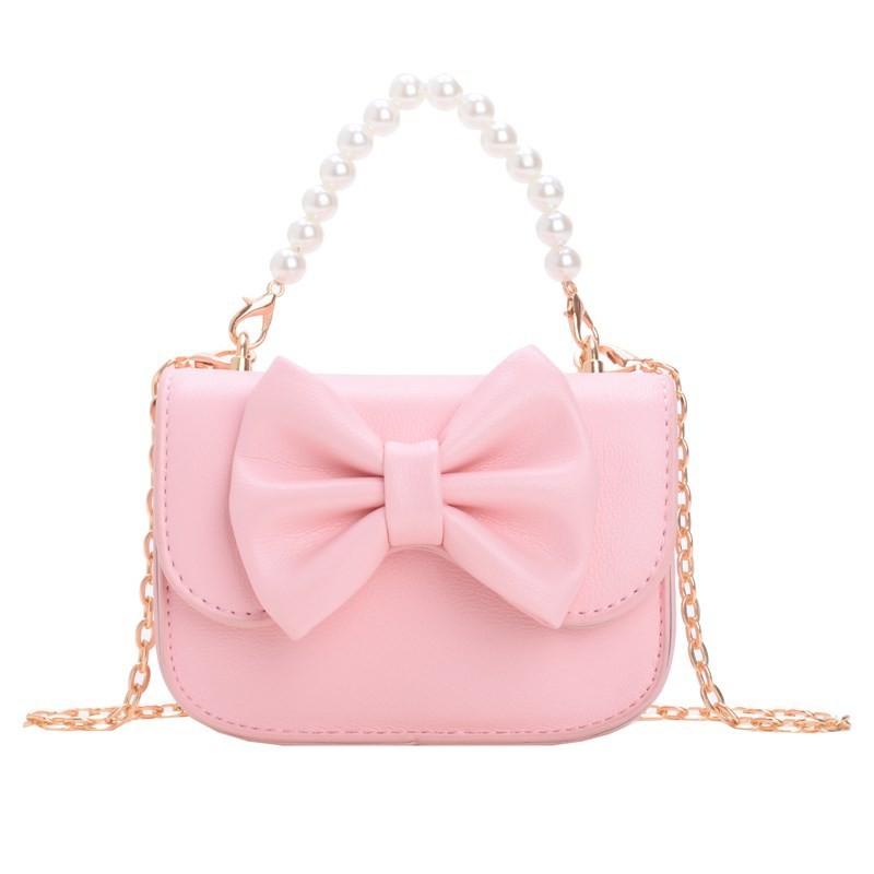 Kid Girl Single Shoulder Bag Pu Material With Stitching Design For Daily Use