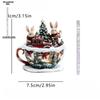 Christmas Coffee Cup Ornaments Coffee Mug Decorative Tree Hanging 2025 Xmas Navidad 2026 New Year Easter Bunny Party Supplies