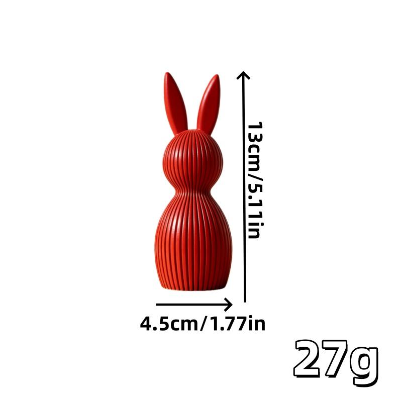 3D Printed Easter Bunny Striped Figurine | Festive Home Decor