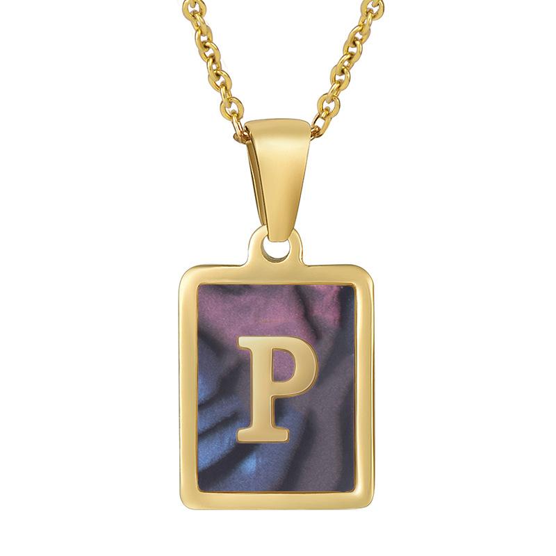 2026 Three-dimensional Shell Letter Necklace Women's 26 Letter Pendant Non-fading Jewelry