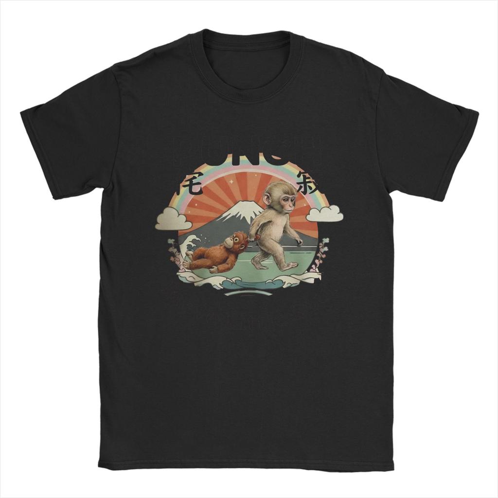 Unisex Womens TShirts Punch Monkey Comic Style Art Novelty Cotton Tee Shirt Short Sleeve T Shirt O Neck Clothing Original