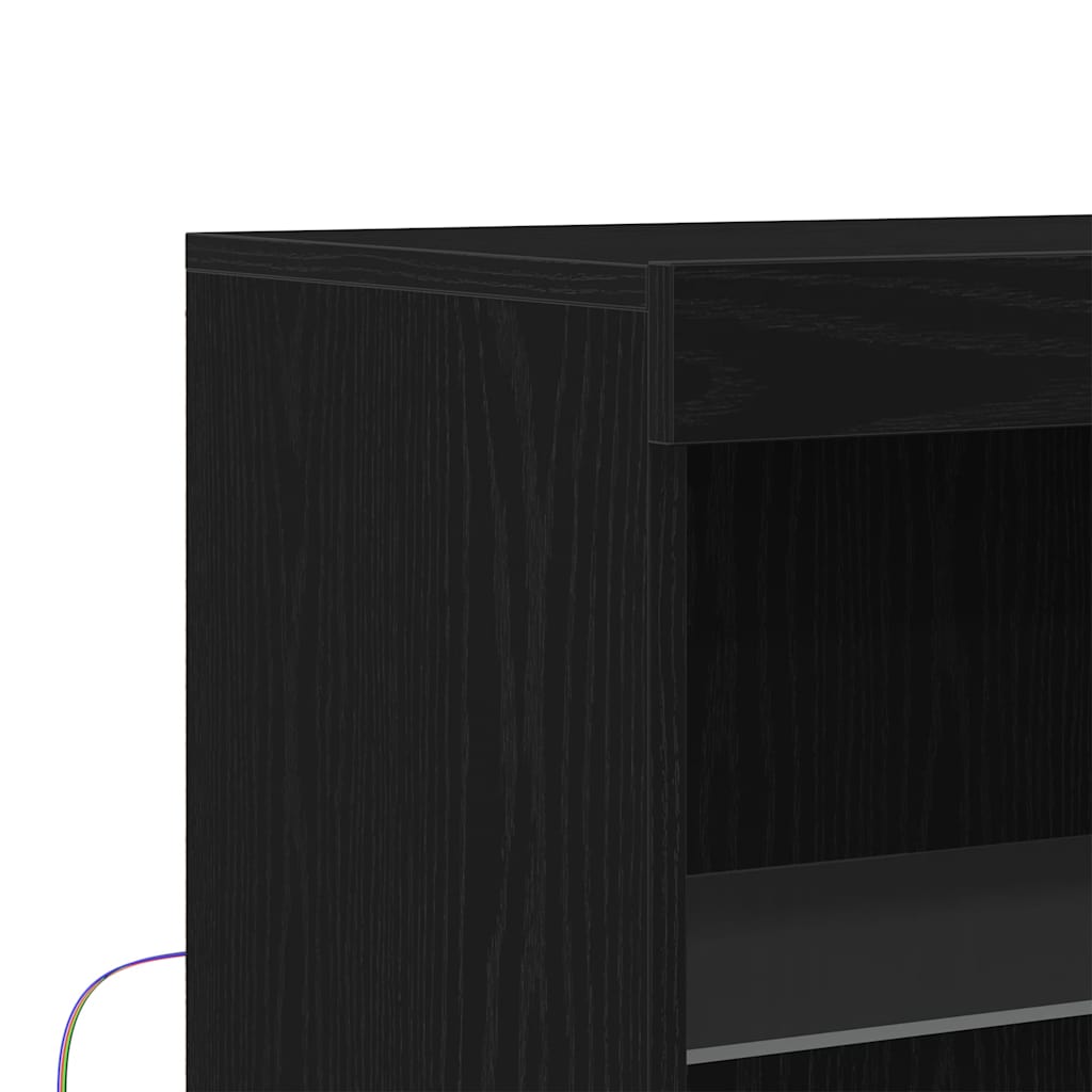 LED Sideboard Black 60 x 37 x 100 cm Particleboard