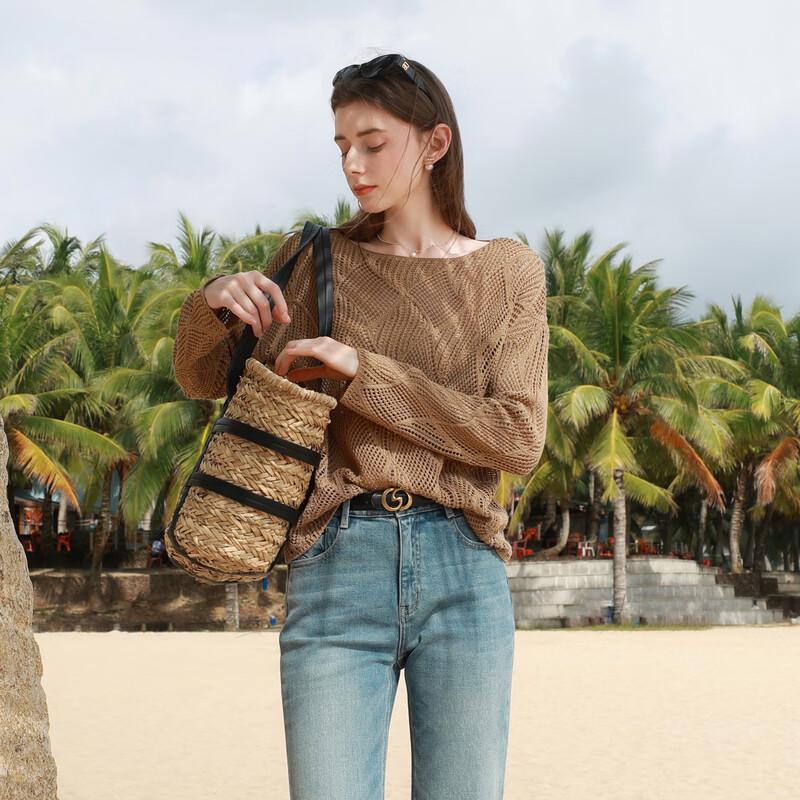 Women's Hollow-Out Textured Knit Pullover