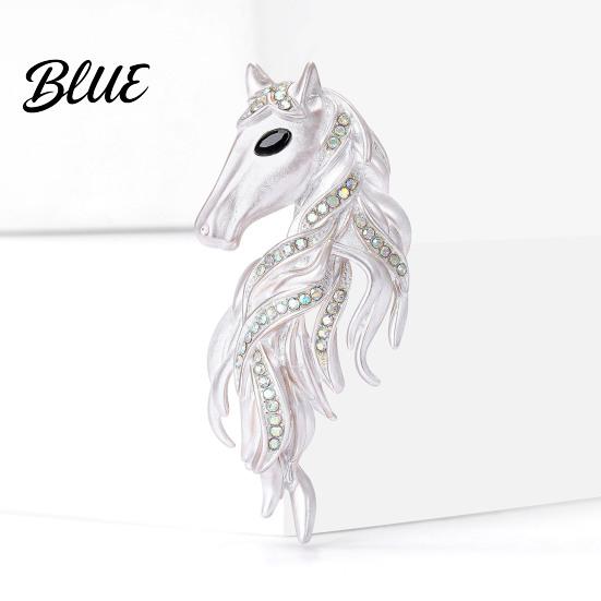 Animal-inspired Jewelry Horse Brooch Sparkling Rhinestones Inlaid Enamel Gift Pin