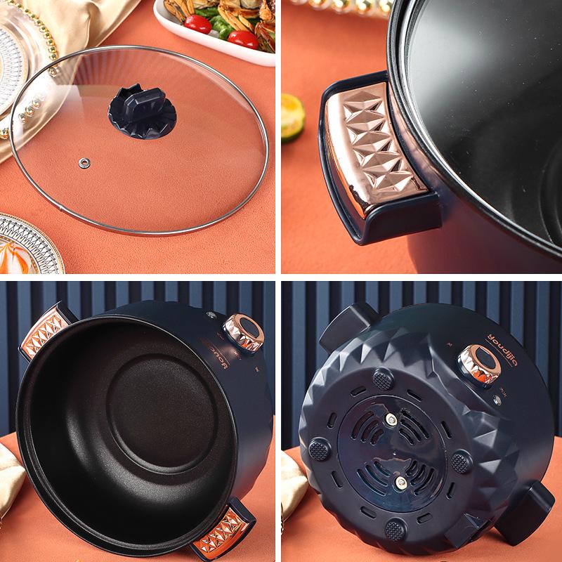 Multifunctional Electric Hot Pot & Frying Pan for Steaming, Stewing, and Noodle Cooking - Perfect for Dorms