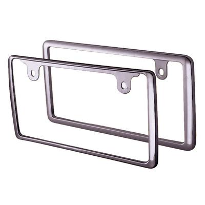 SEIWA Exterior License Plate Front Rear Metal Black Set of 2 and Frames, & Set, (K418), (Front Rear)