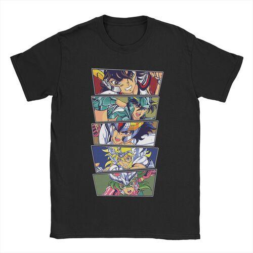 Knights Of The Zodiac Japanese Anime T Shirts 100% Cotton  T-Shirt Crewneck Saints Seiya Tee Shirt Short Sleeve Clothes Birthday