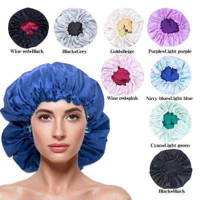 Duschhaube Damenmode Einfache einfarbige elastische Haarpflegekappe Knopf elastische Waschkappe