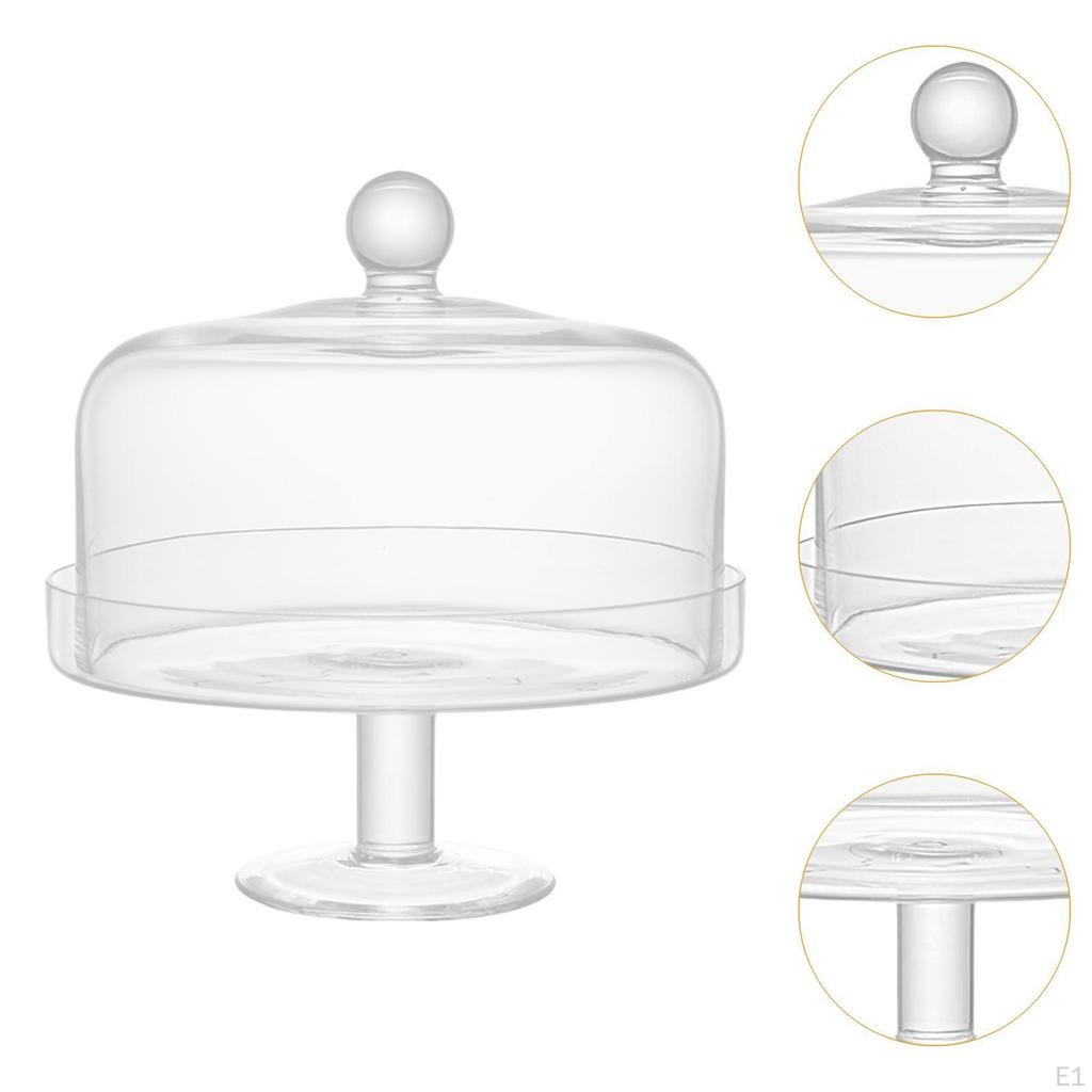Acrylic Cake Stand with Dome Lid Round Plate for Festive Party Birthday
