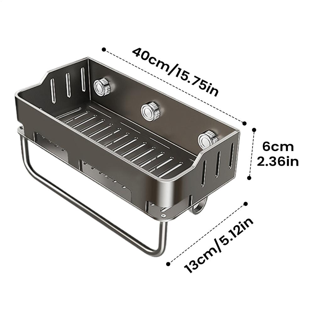 Shower Suction Shelf Wall Basket With Drainage Holes Shower Basket Suction Cup With Hooks And Towel Bar For Home Kitchen Pantry