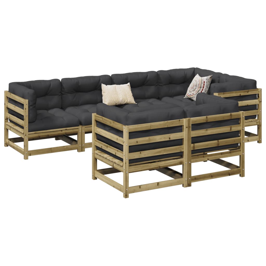 7 Piece Garden Sofa Set Pressure Treated Pine Wood