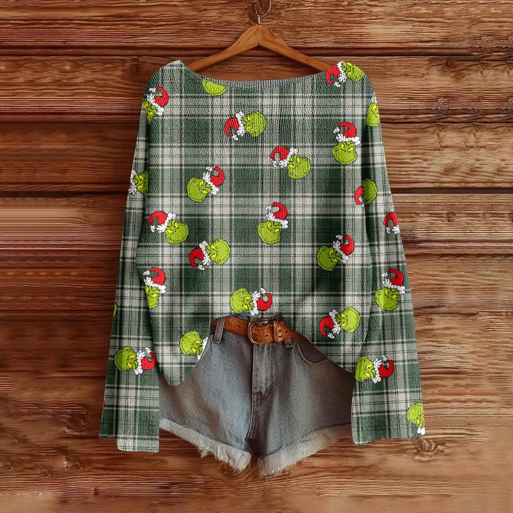 Women's Fashion Long Sleeve Christmas Snowman Snowflake Print Jacket Cardigan