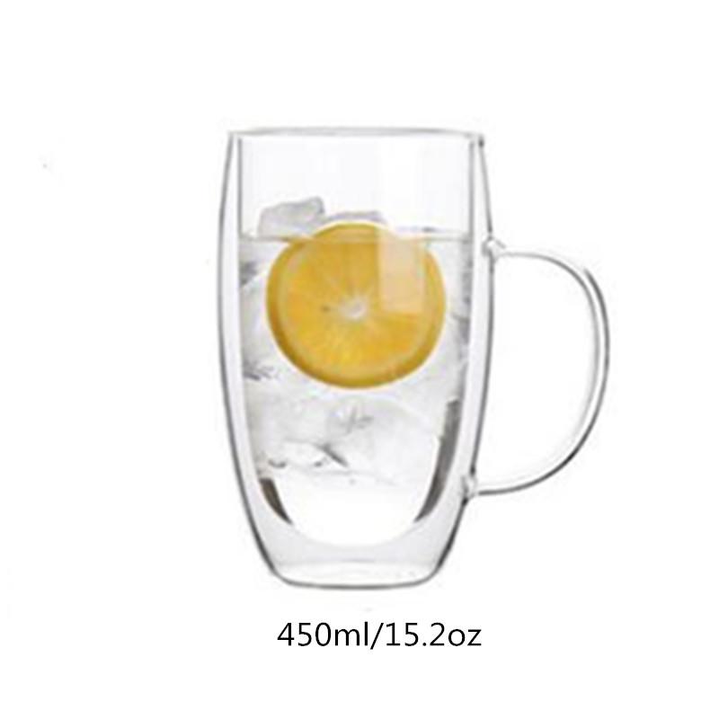 Double Wall Glass Cups Espresso Coffee Mugs Heat-Resistant Transparent 80/250/350/450ml with Double Bottom for Home & Kitchen