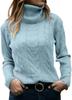 European Retro High Neck Knit Pullover - Women's Long Sleeve Sweater (Solid Color, Autumn/Winter)