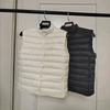 High-quality stand-up collar, light vest, women's white goose down, slim and thin, new ribs, down, warm vest