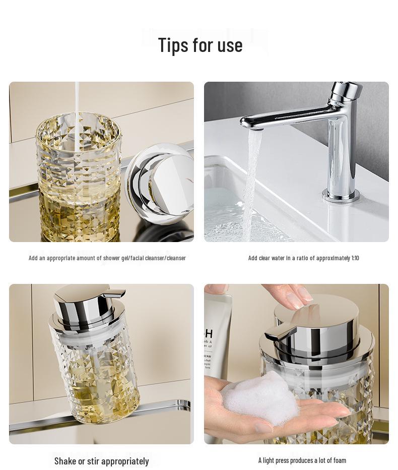 Luxury Lotion Foaming Dispenser with Multi-Functional Desktop Storage