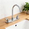 RV Faucet Two Handle Kitchen Faucet High Arch Spout Faucet 360 Swivel 8" Chrome-Plated Metal Bubbler Faucet