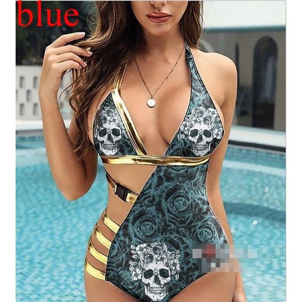 Summer New Fashion Women's Sexy One-piece Swimsuit Sleeveless Bikini Swimsuit Plus Size